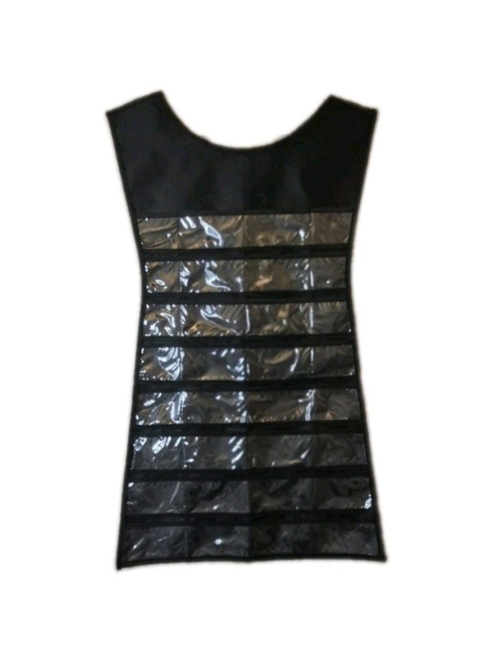 Black Clear Pocket Jewelry Organizer  - Hanging Accessory Storage